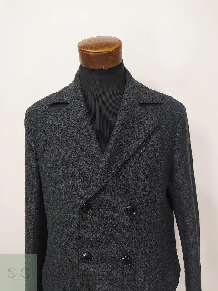 Abrigo Cruzado de Lana Texturizada Gutteridge Dal 1878 Talla 43 3
