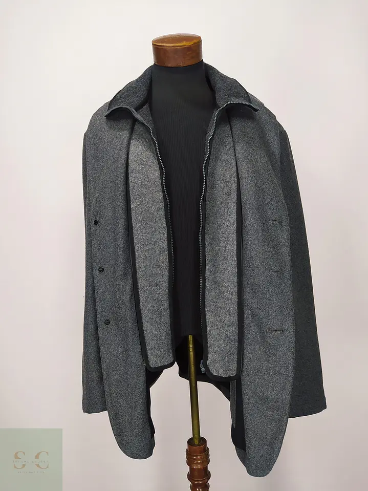 Abrigo Corto de Mezcla de Lana Marco Azzali Made in Italy Talla 53 5