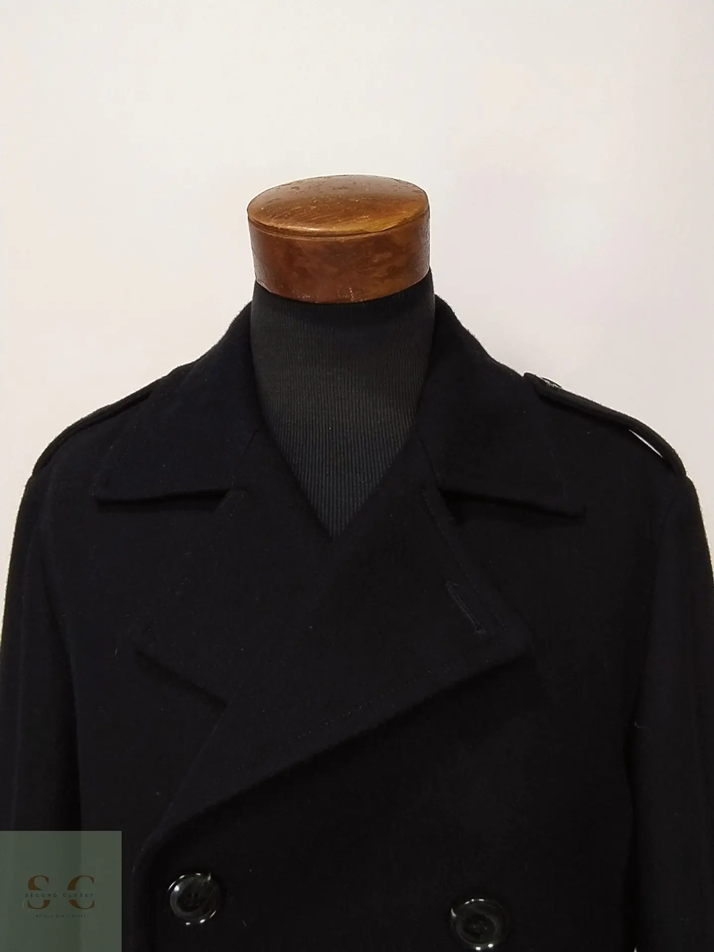 Abrigo Peacoat Cruzado de Mezcla de Lana Perry Ellis Talla 49 3