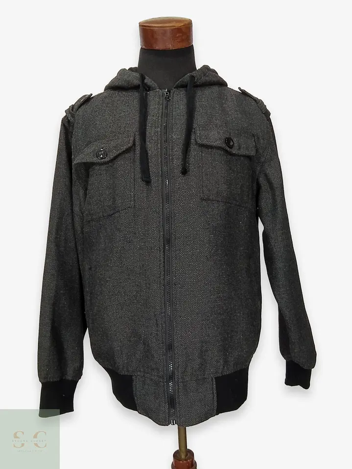 Chaqueta Bomber con Capucha en Tejido Espiga YAGO Talla L 1