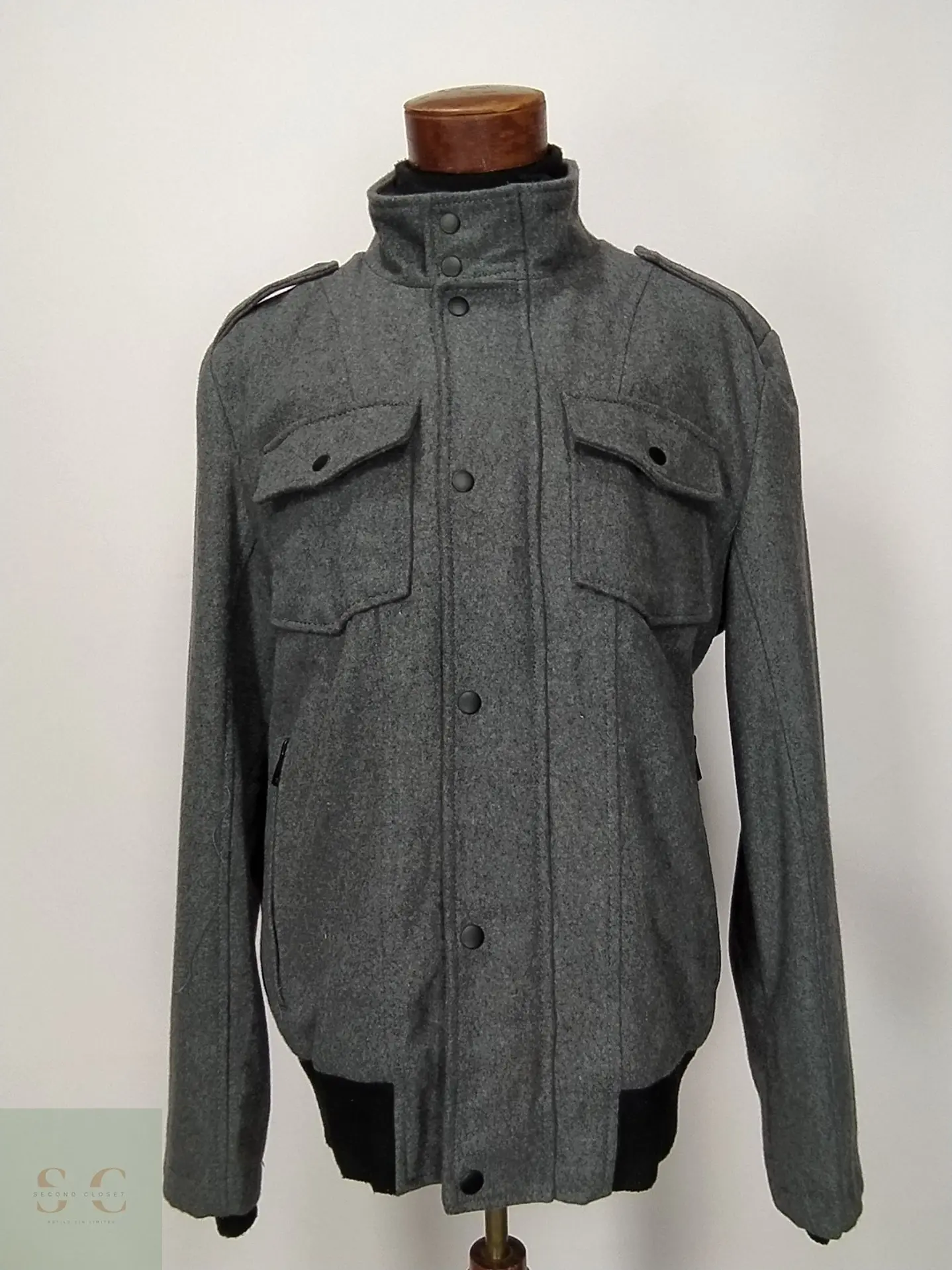 Chaquetón de Mezcla de Lana con Doble Cuello y Charloteras GUESS Talla 51 2