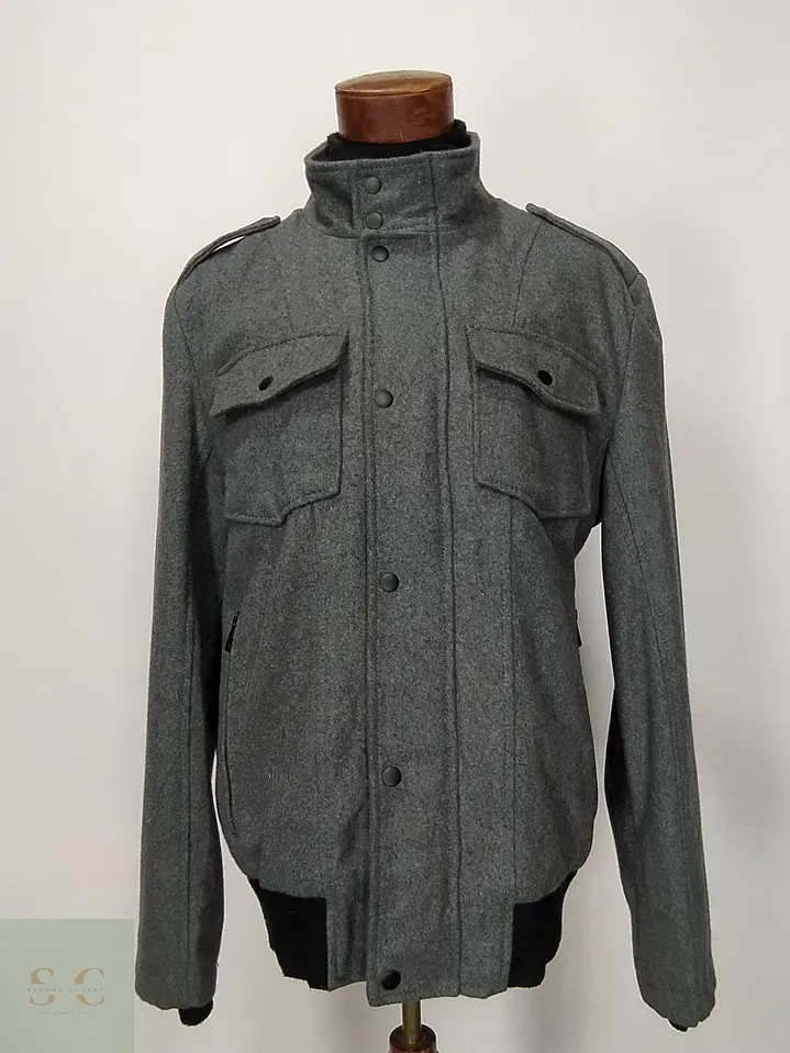 Chaquetón de Mezcla de Lana con Doble Cuello y Charloteras GUESS Talla 51 2