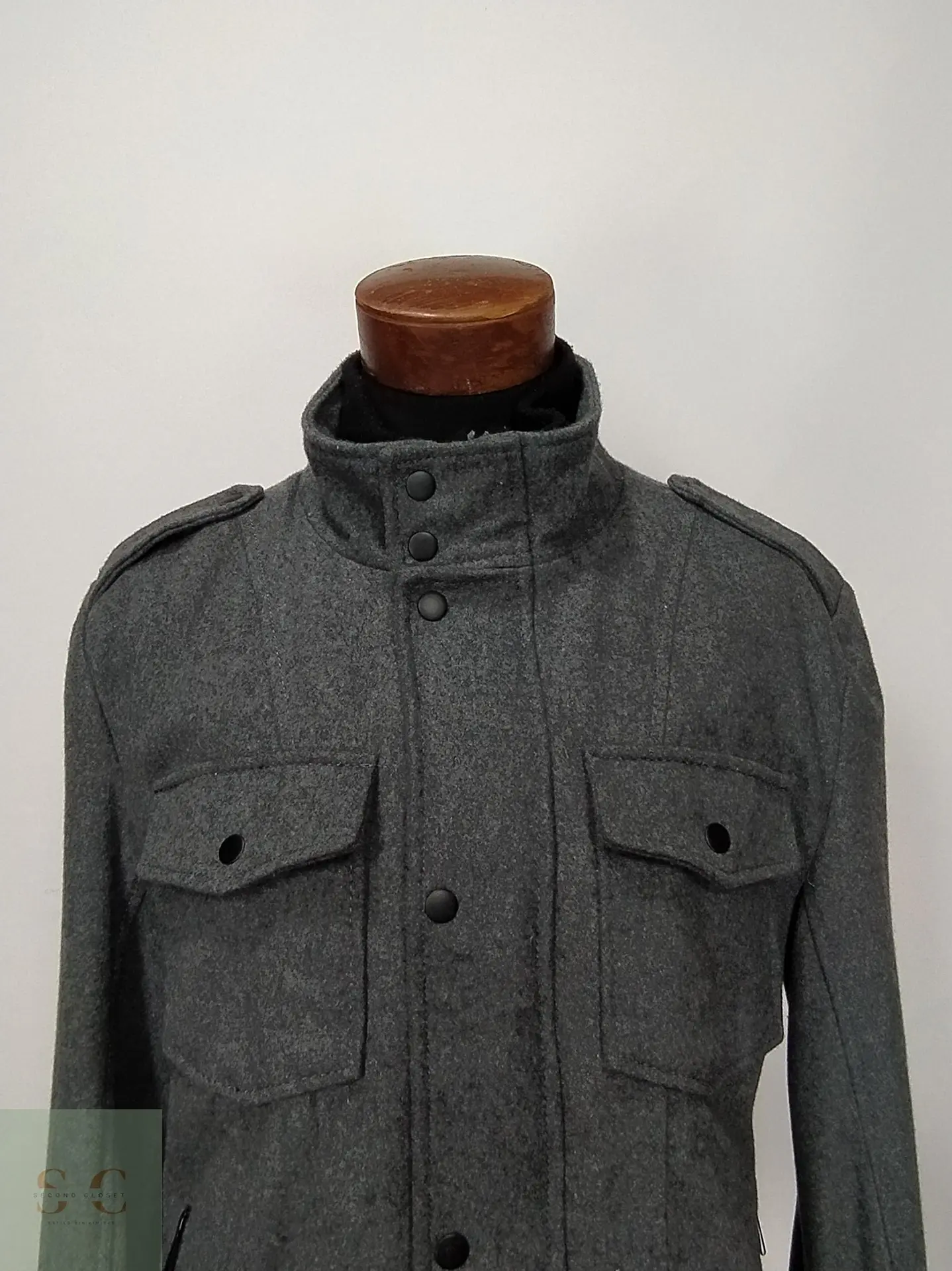 Chaquetón de Mezcla de Lana con Doble Cuello y Charloteras GUESS Talla 51 3
