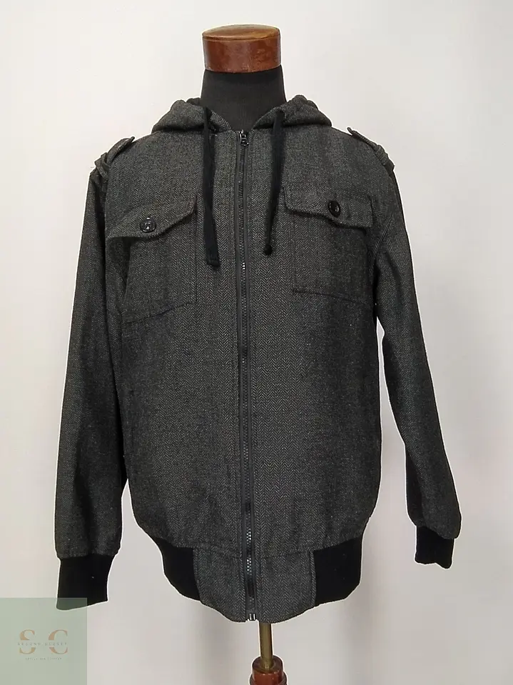 Chaqueta Bomber con Capucha en Tejido Espiga YAGO Talla L 2