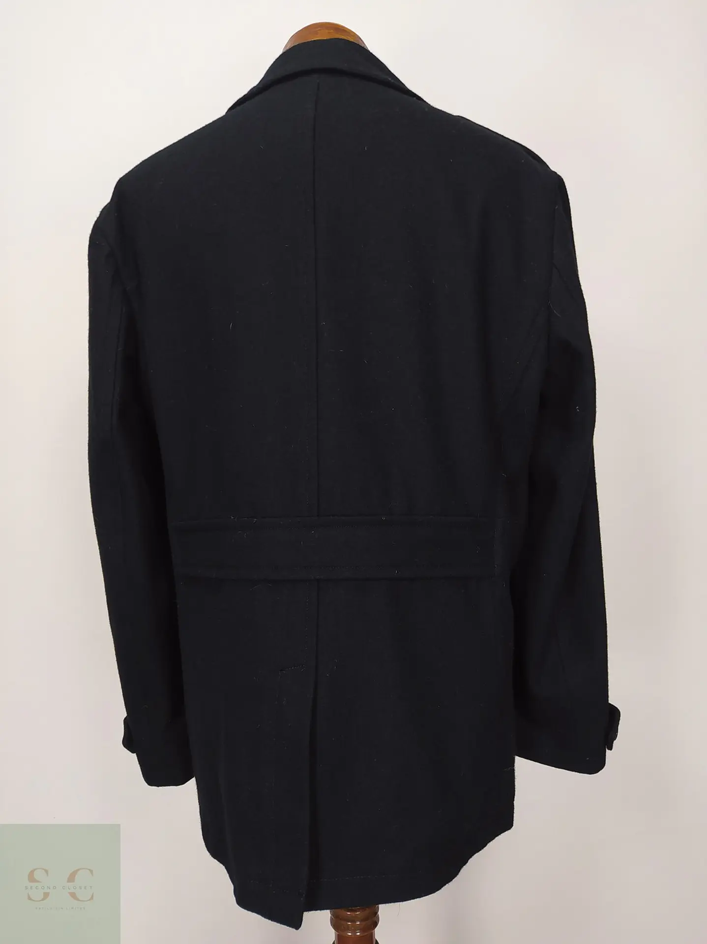 Abrigo Peacoat Cruzado de Mezcla de Lana Perry Ellis Talla 49 6