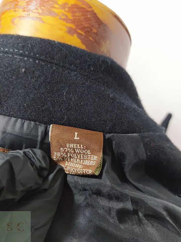 Abrigo Peacoat Cruzado de Mezcla de Lana Perry Ellis Talla 49 9