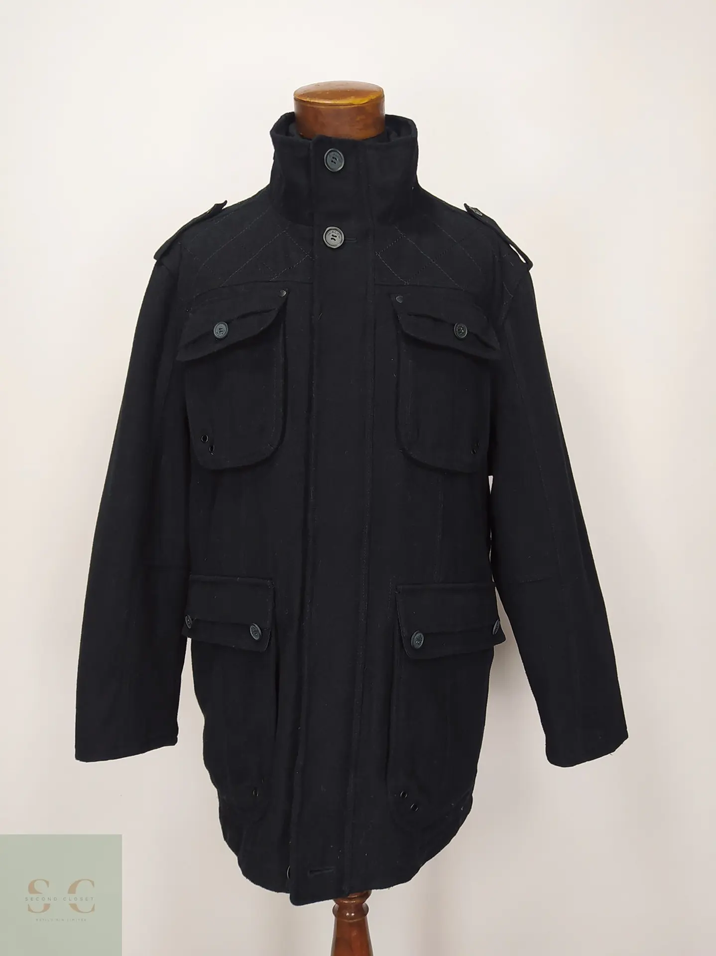 Chaquetón de Lana Blend Estilo Utility Field Jacket Angelo Litrico Talla 53 2