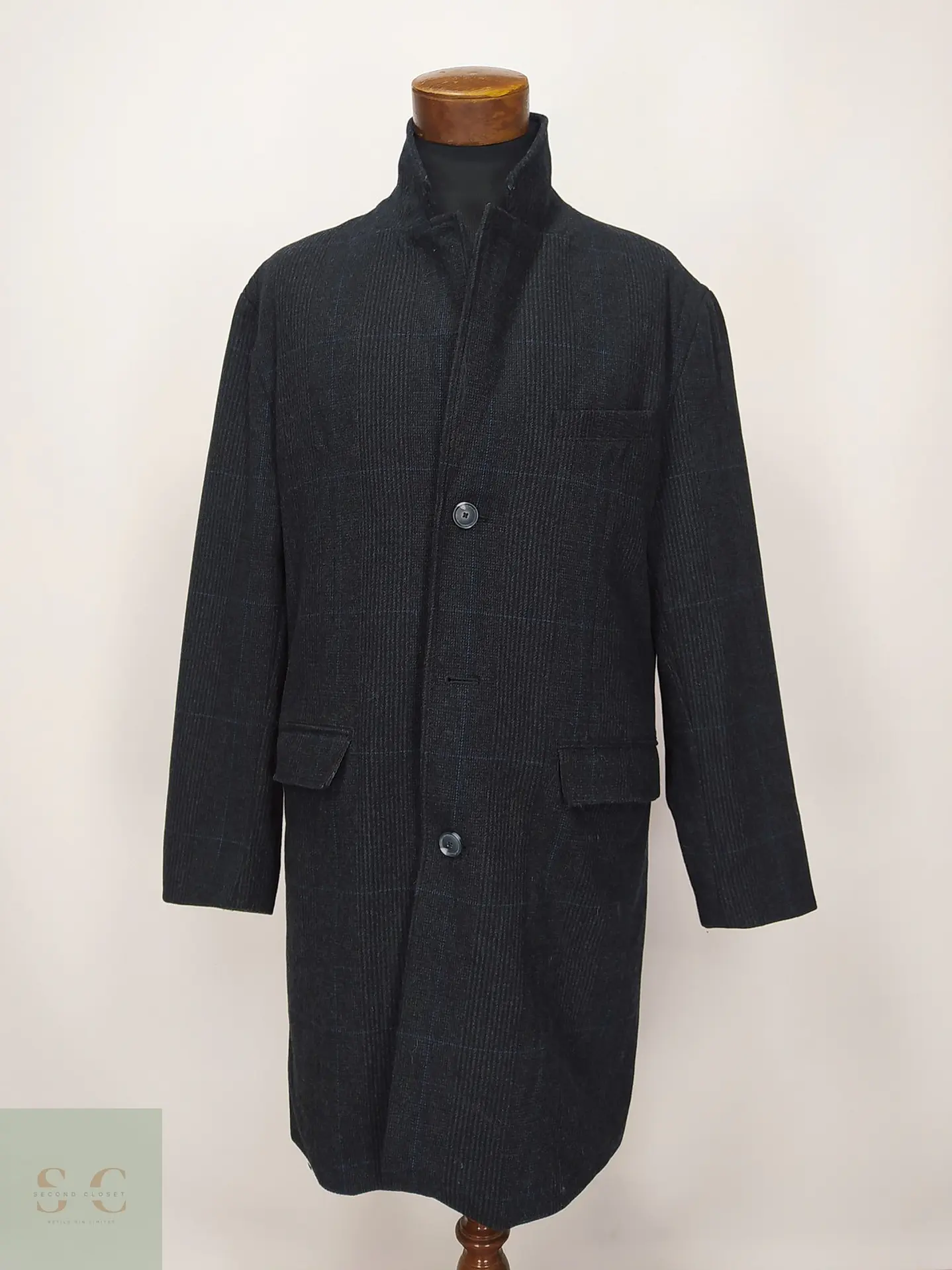 Abrigo Delgado de Mezcla de Lana Cuadro Ventana Goodfellow & Co Talla XL 2