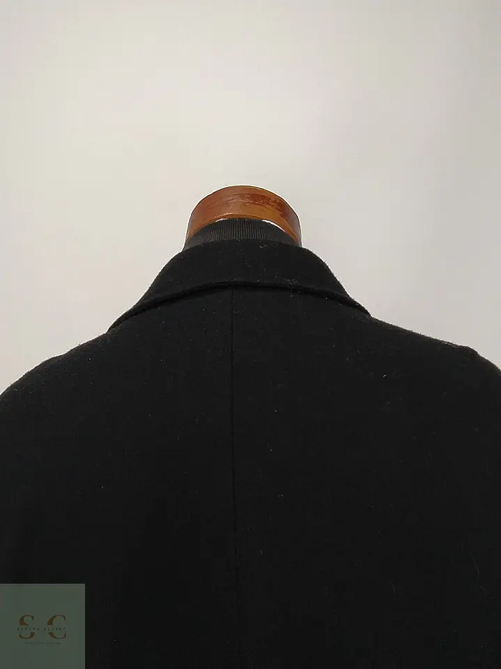 Abrigo Corto de Mezcla de Lana Negra Structure Talla L 8