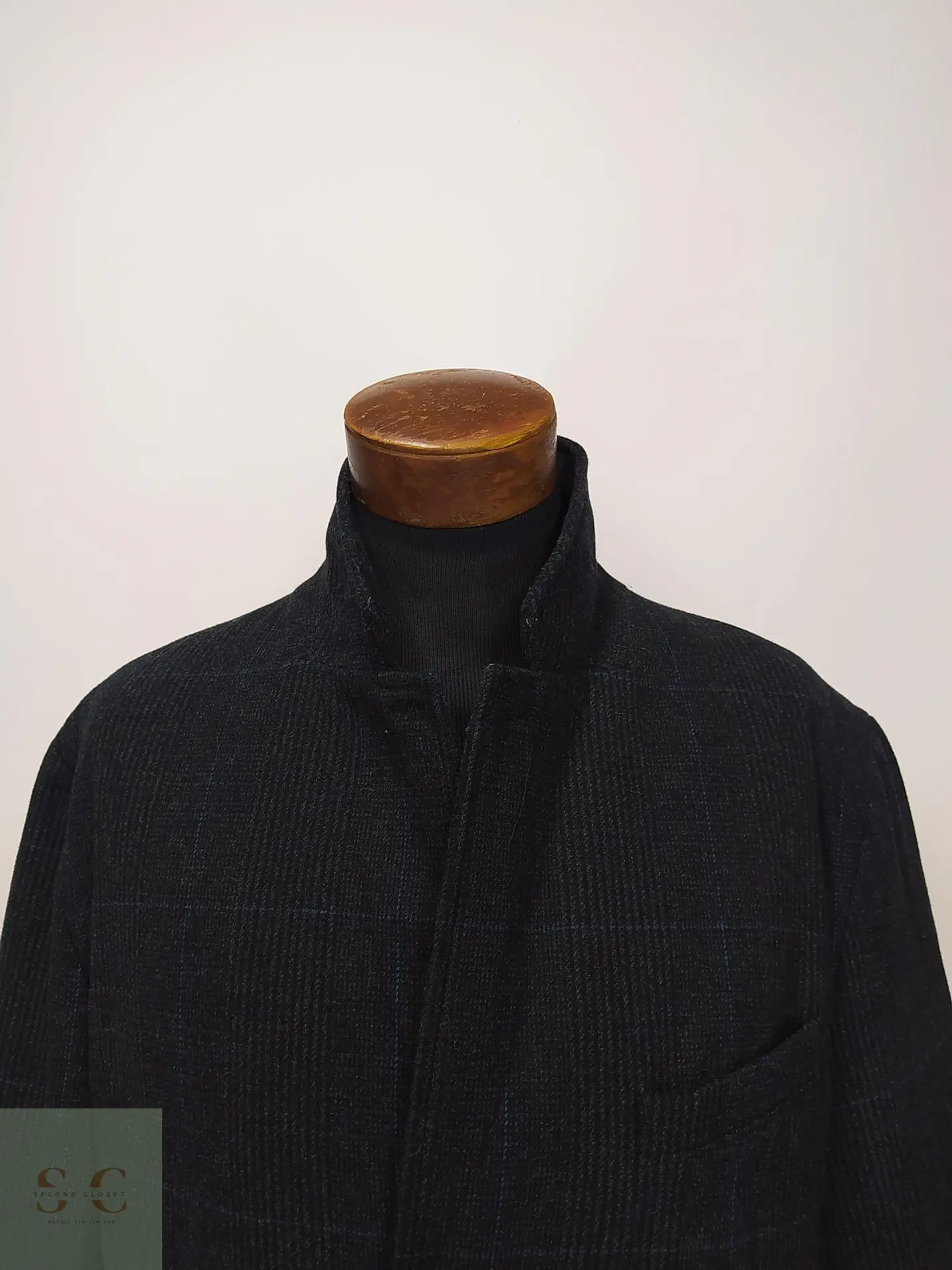Abrigo Delgado de Mezcla de Lana Cuadro Ventana Goodfellow & Co Talla XL 3