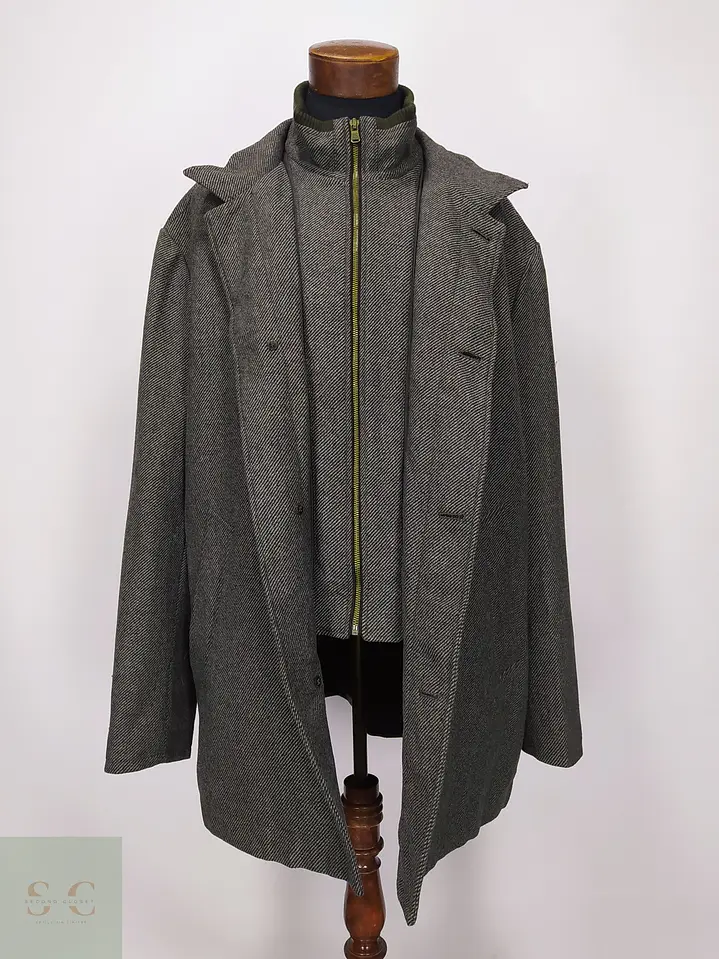 Abrigo 3/4 con Doble Cuello y Mezcla de Lana Joseph Abboud Talla 55 3