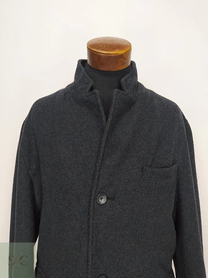 Abrigo Largo de Lana Mezcla Gris Plomo Merona Talla XXL 3