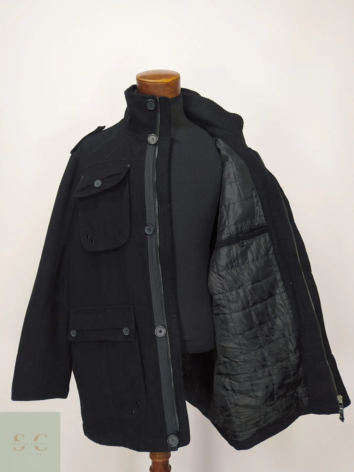 Chaquetón de Lana Blend Estilo Utility Field Jacket Angelo Litrico Talla 53 6