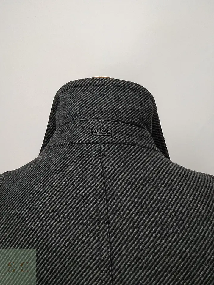 Abrigo Corto de Lana Texturizada HUGO Hugo Boss Plomo Talla SM 9