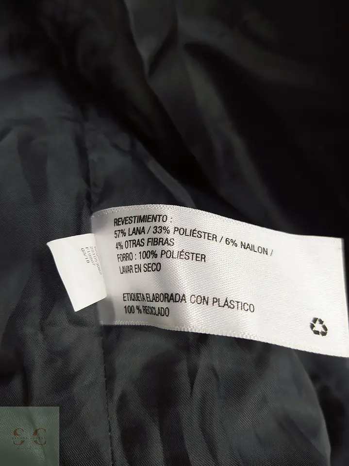 Abrigo Delgado de Mezcla de Lana Cuadro Ventana Goodfellow & Co Talla XL 6