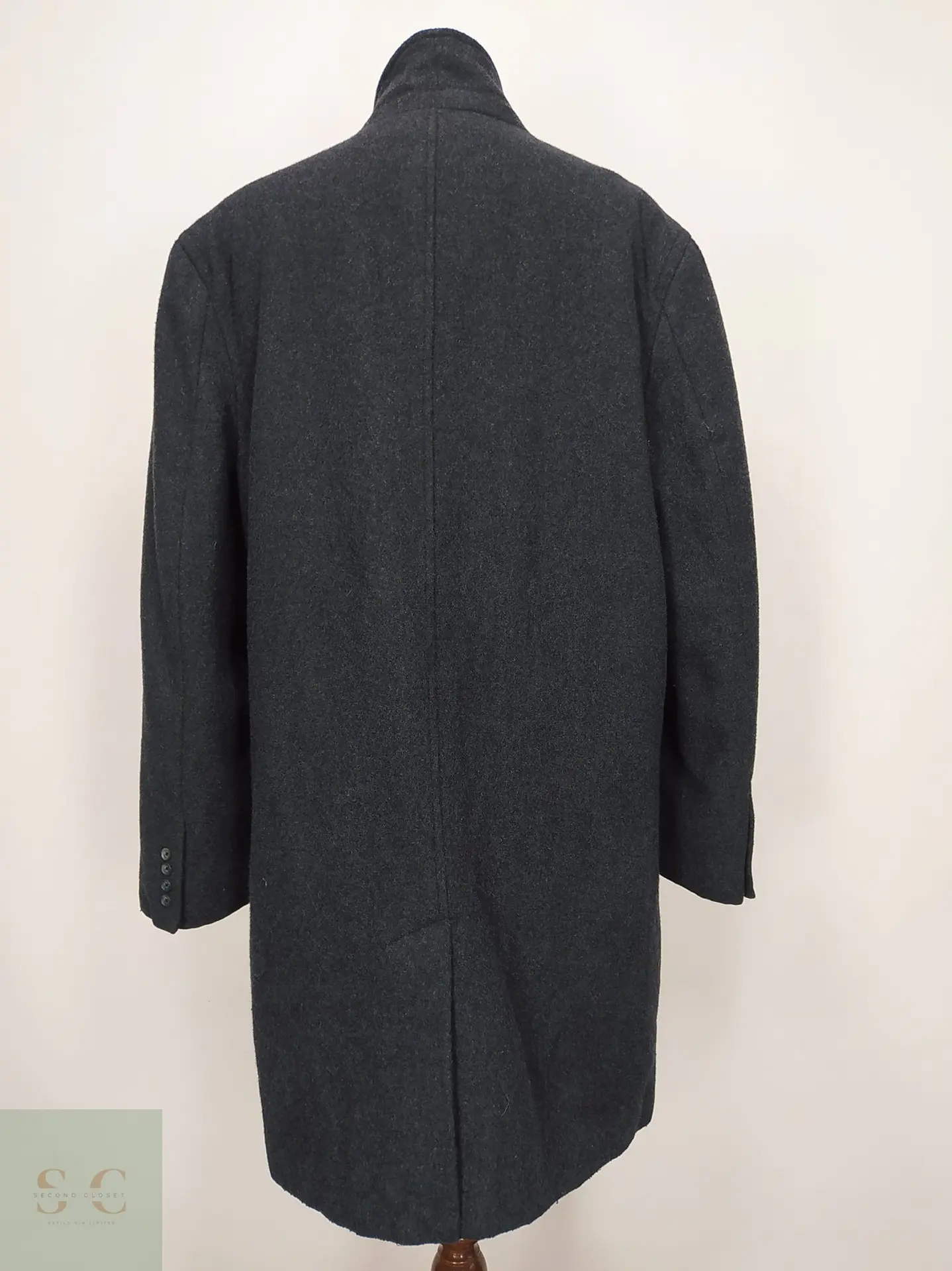 Abrigo Largo de Lana Mezcla Gris Plomo Merona Talla XXL 7