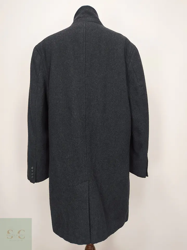 Abrigo Largo de Lana Mezcla Gris Plomo Merona Talla XXL 7