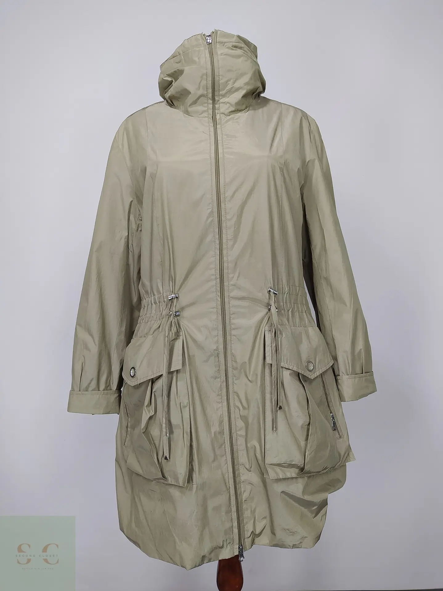 Trench Parka Beis Ajustable con Capucha Talla L 2