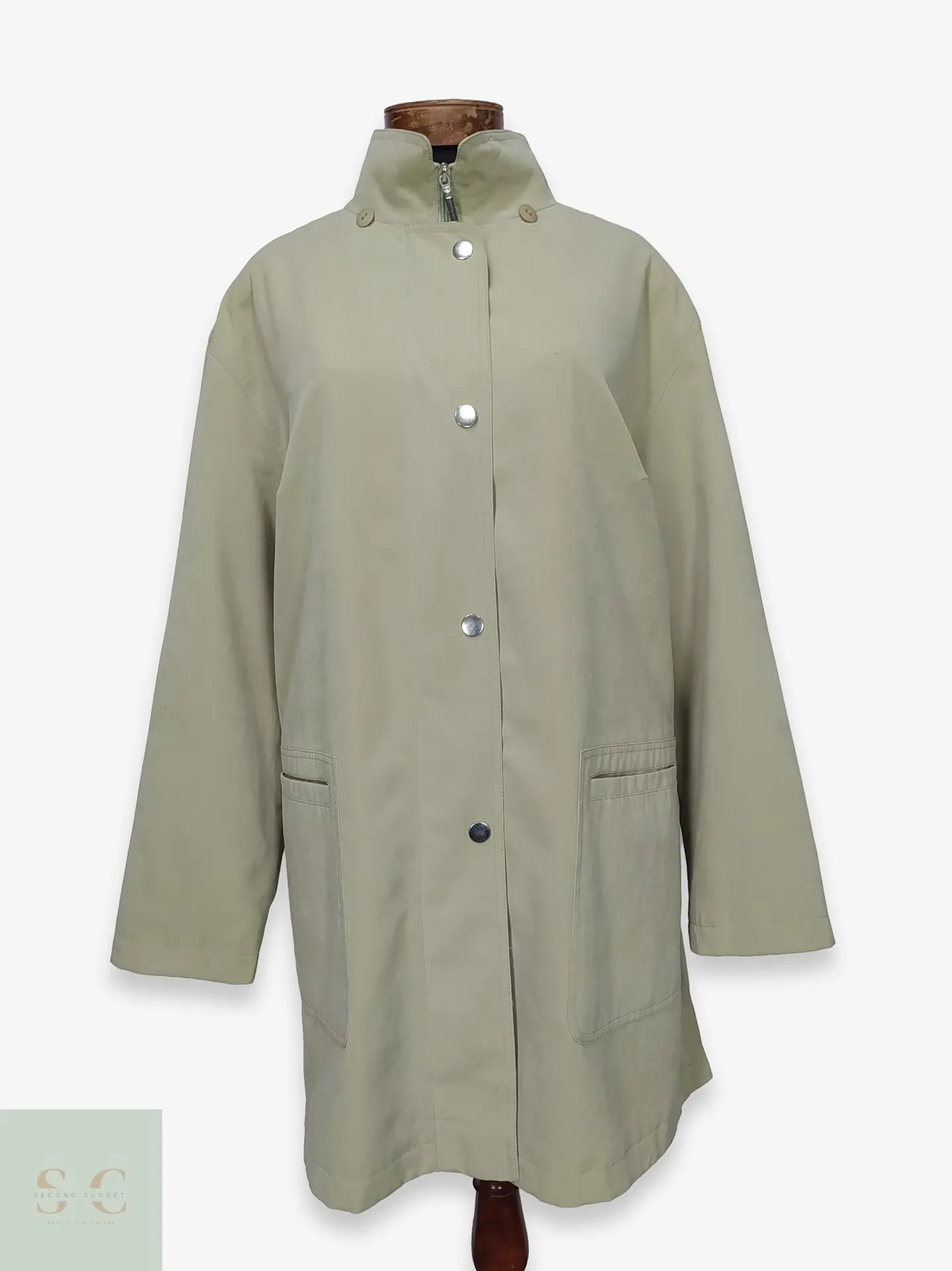 Trench Corto Verde Claro Canda Talla 2XL-3XL 1