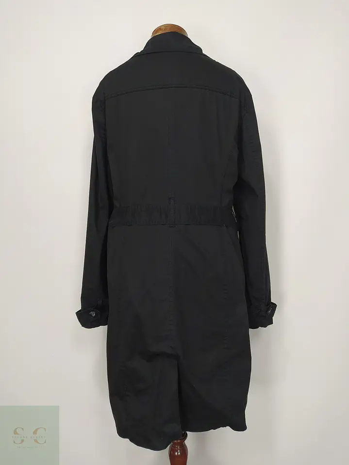Trench Clásico Negro Doble Botonadura 1982 Talla L 7