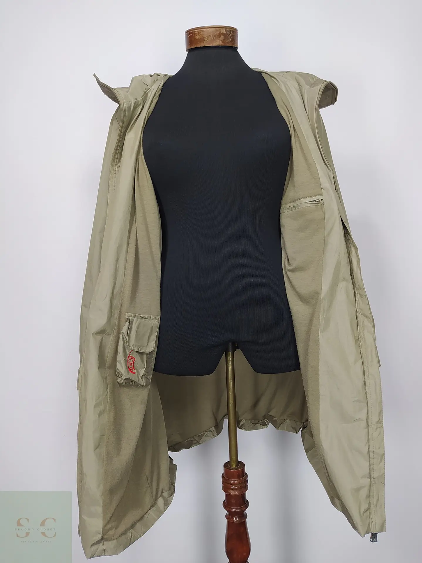 Trench Parka Beis Ajustable con Capucha Talla L 6
