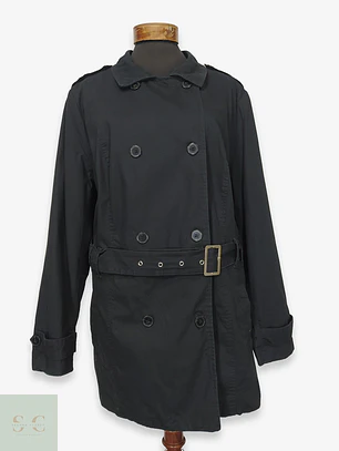 Trench Cruzado Negro bpc Bonprix Collection Talla XL