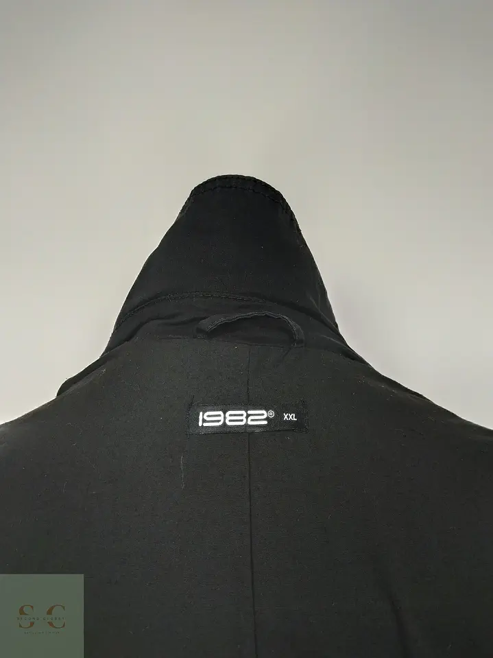 Trench Clásico Negro Doble Botonadura 1982 Talla L 9