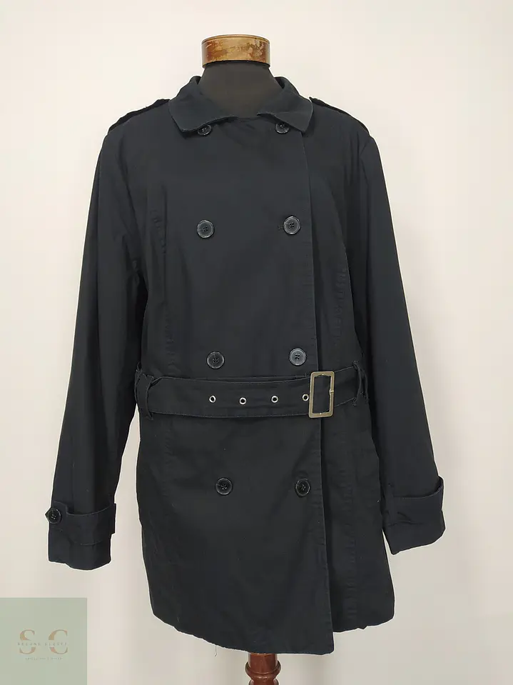 Trench Cruzado Negro bpc Bonprix Collection Talla XL 2