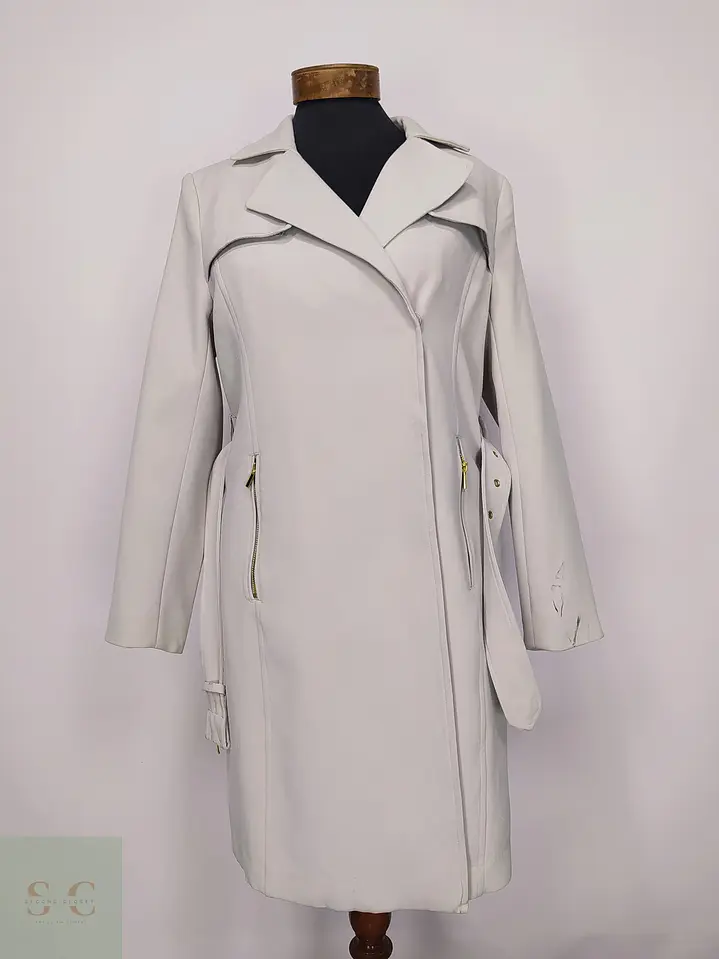 Trench Clásico Blanco Perla H&M Talla S 2
