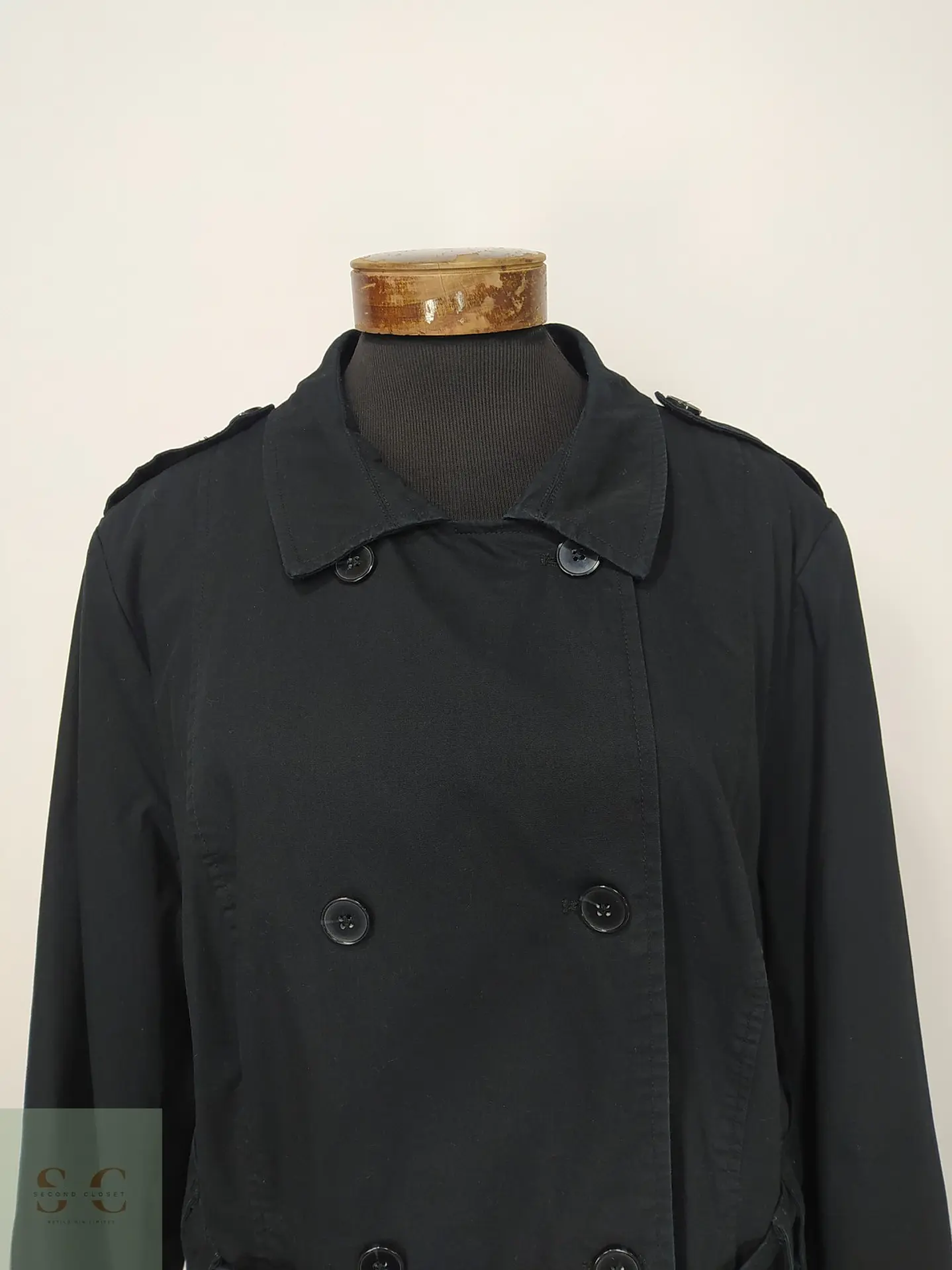 Trench Cruzado Negro bpc Bonprix Collection Talla XL 3