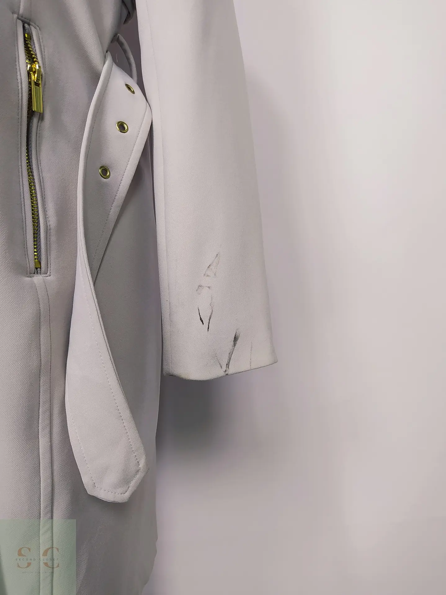 Trench Clásico Blanco Perla H&M Talla S 3