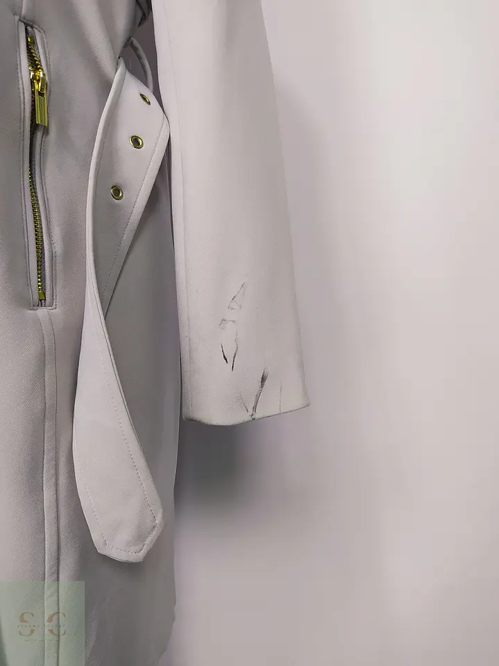 Trench Clásico Blanco Perla H&M Talla S 3