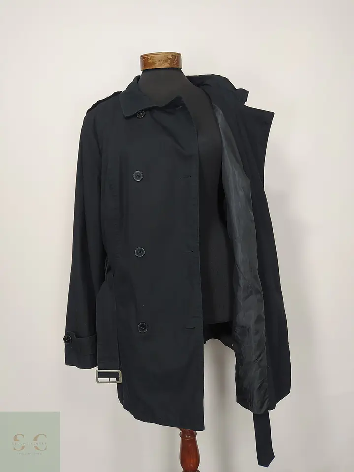 Trench Cruzado Negro bpc Bonprix Collection Talla XL 5