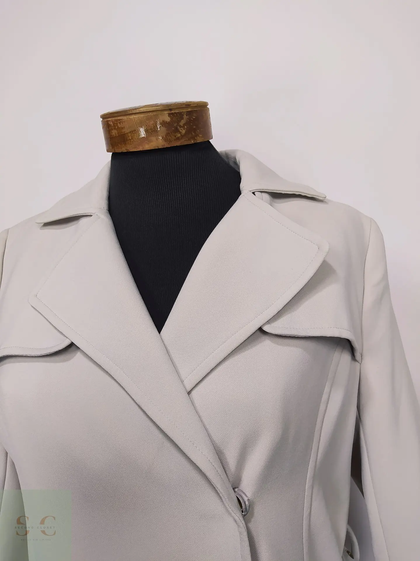 Trench Clásico Blanco Perla H&M Talla S 5