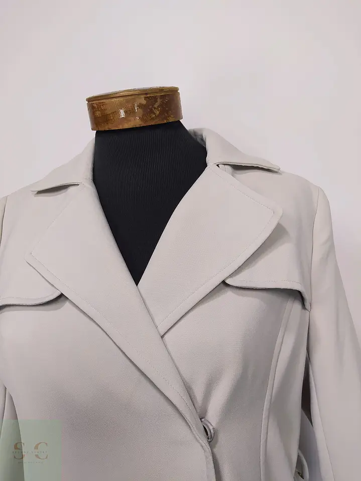 Trench Clásico Blanco Perla H&M Talla S 5