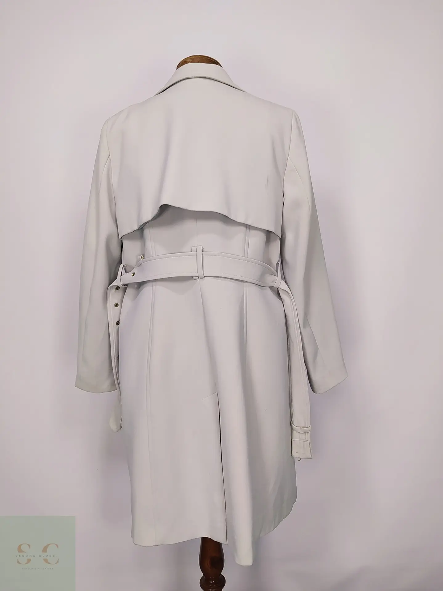 Trench Clásico Blanco Perla H&M Talla S 8
