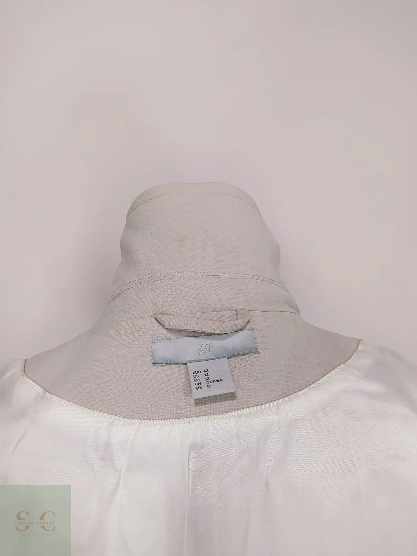 Trench Clásico Blanco Perla H&M Talla S 9
