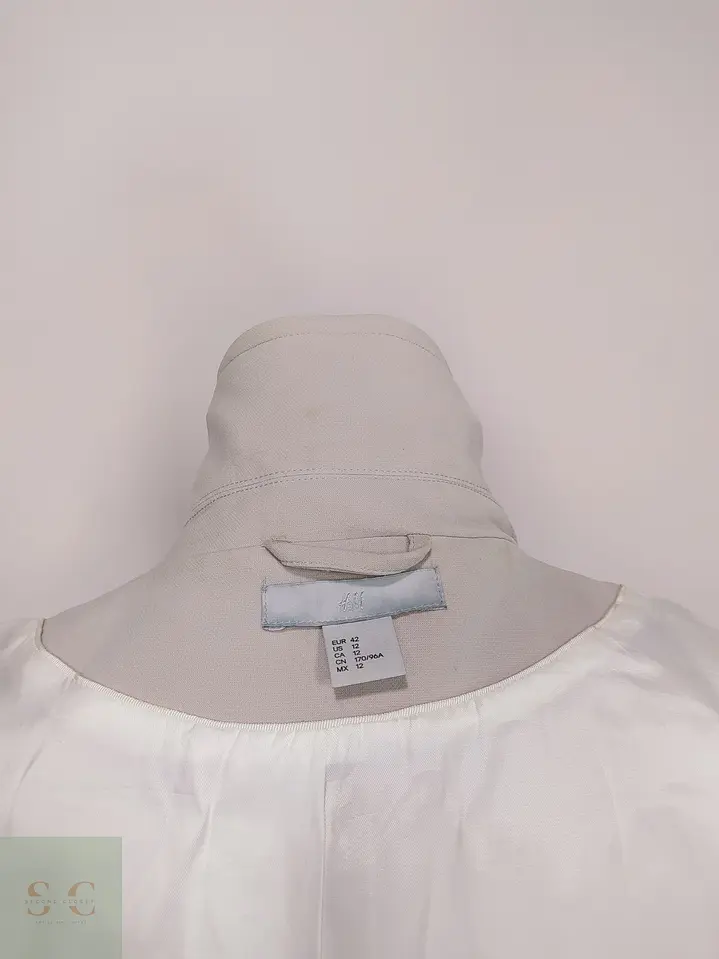 Trench Clásico Blanco Perla H&M Talla S 9