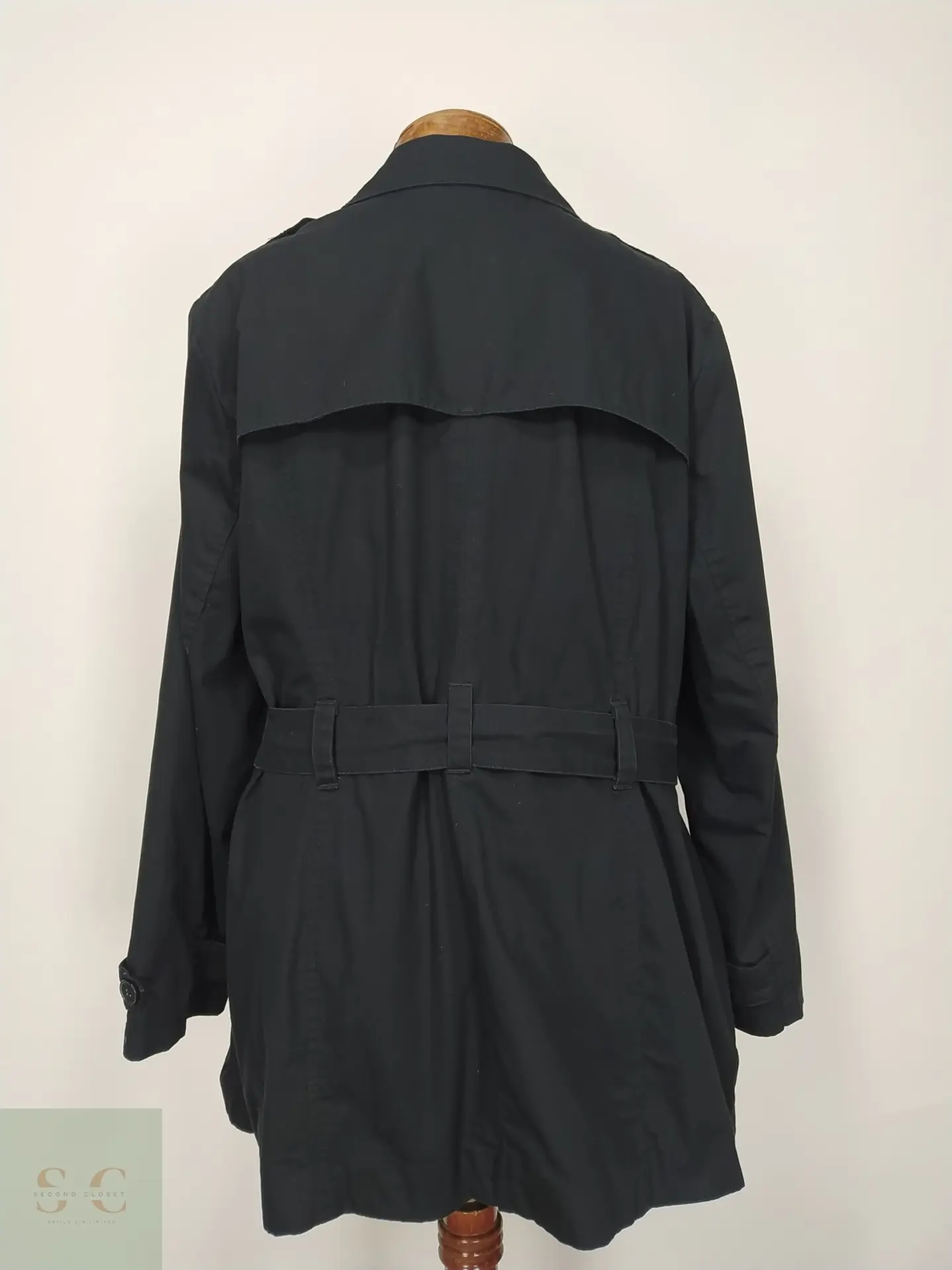 Trench Cruzado Negro bpc Bonprix Collection Talla XL 7