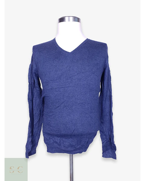 Suéter Cuello en V Azul Marino Celio Talla ML
