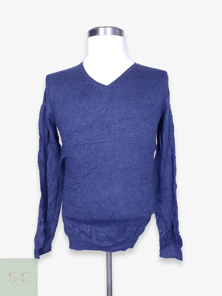 Suéter Cuello en V Azul Marino Celio Talla ML 1