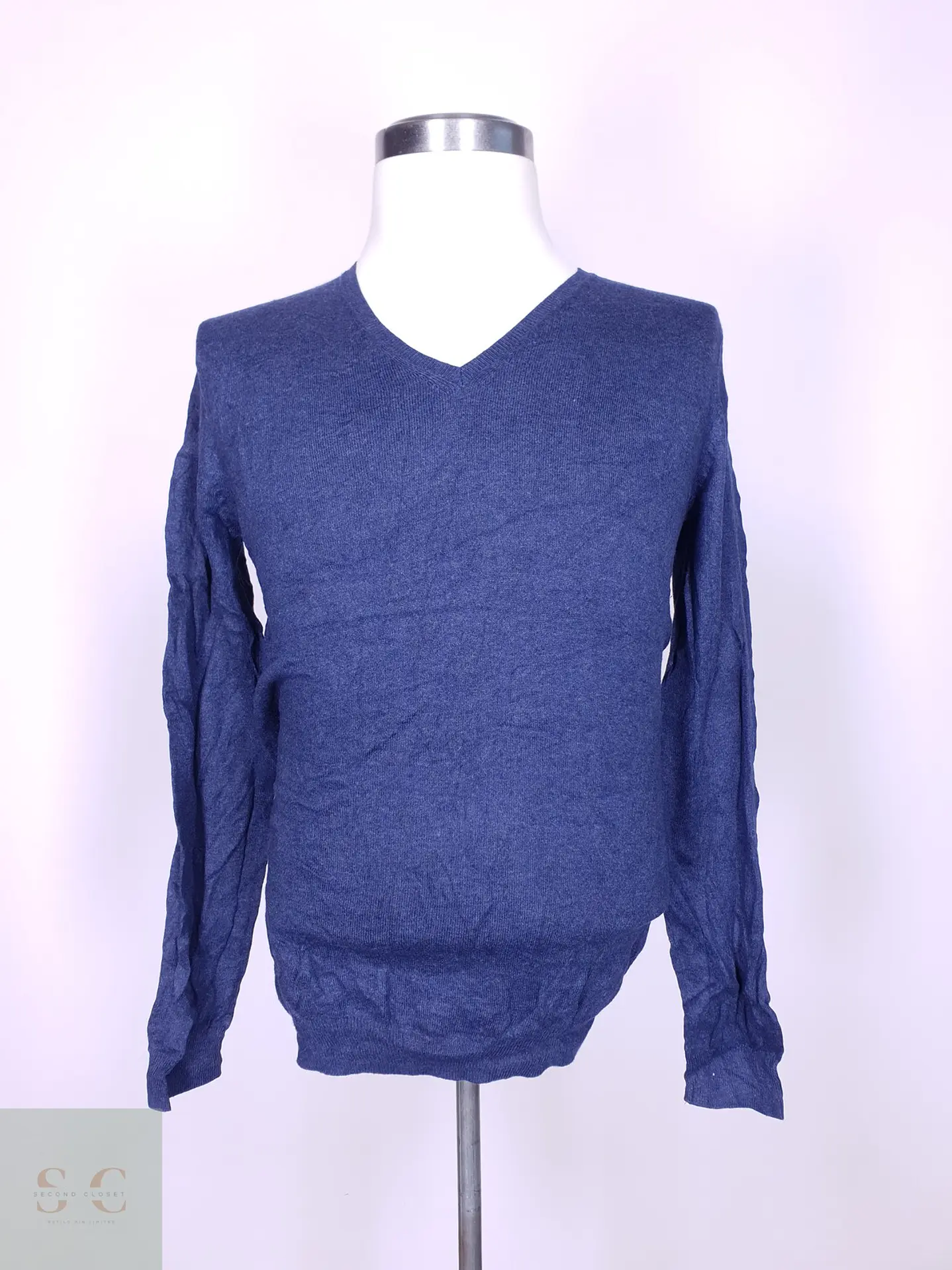 Suéter Cuello en V Azul Marino Celio Talla ML 2