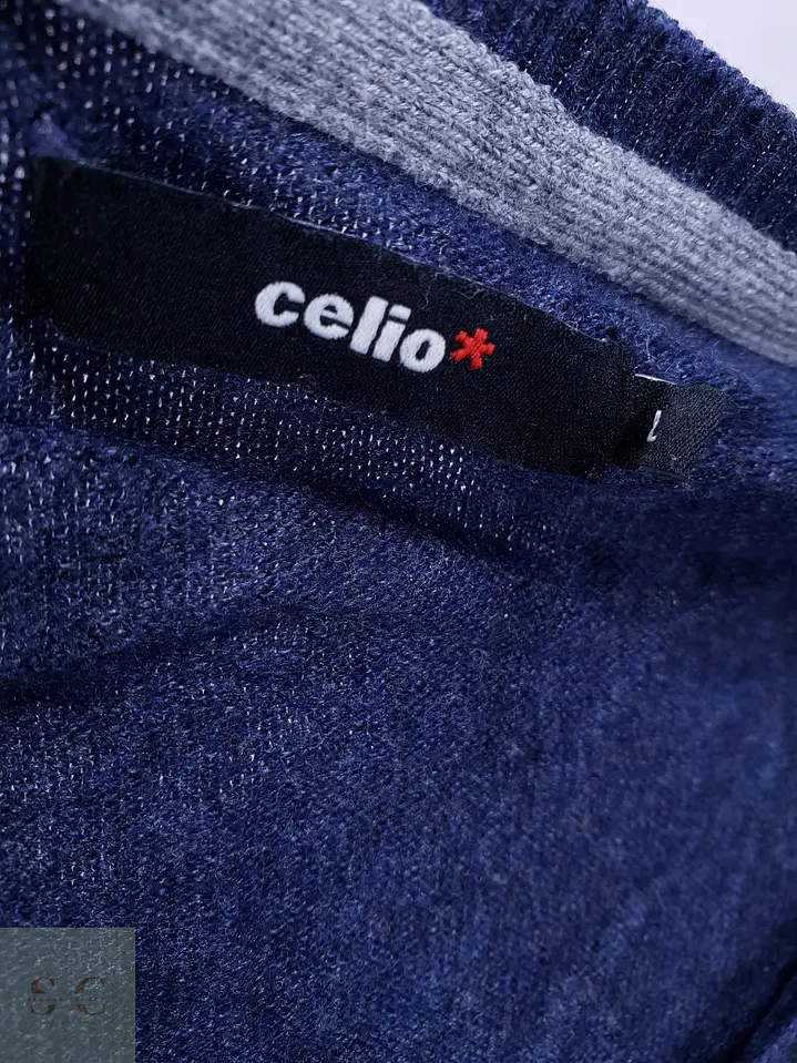 Suéter Cuello en V Azul Marino Celio Talla ML 3