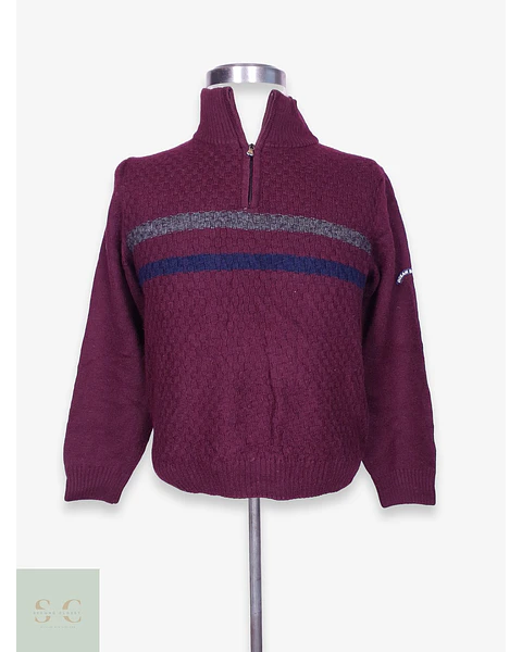 Suéter de Punto con Media Cremallera Ocean Sport Made in Italy Talla L