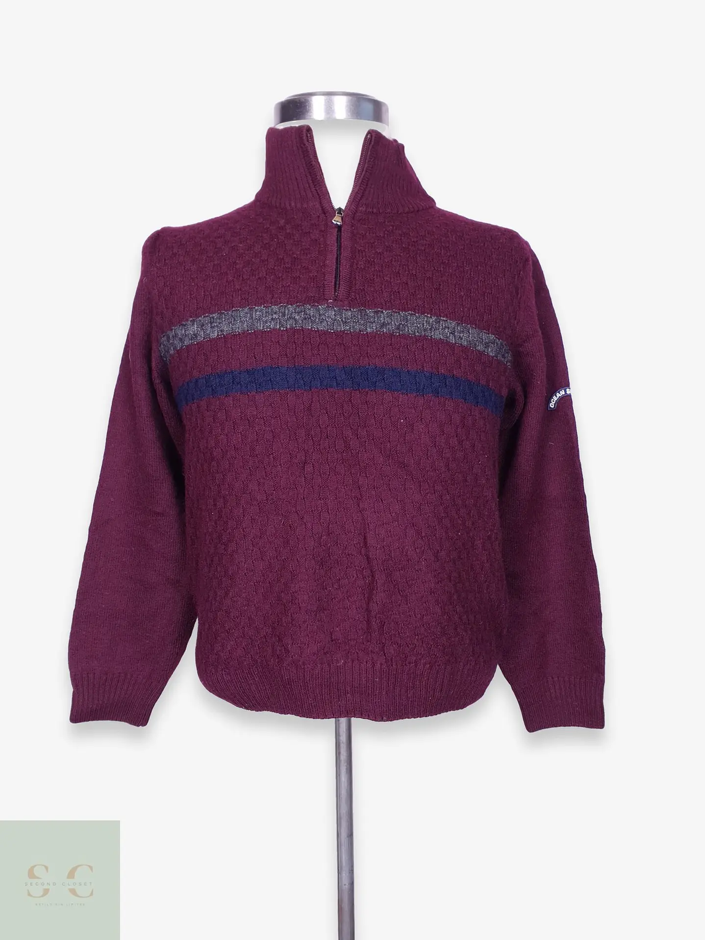 Suéter de Punto con Media Cremallera Ocean Sport Made in Italy Talla L 1