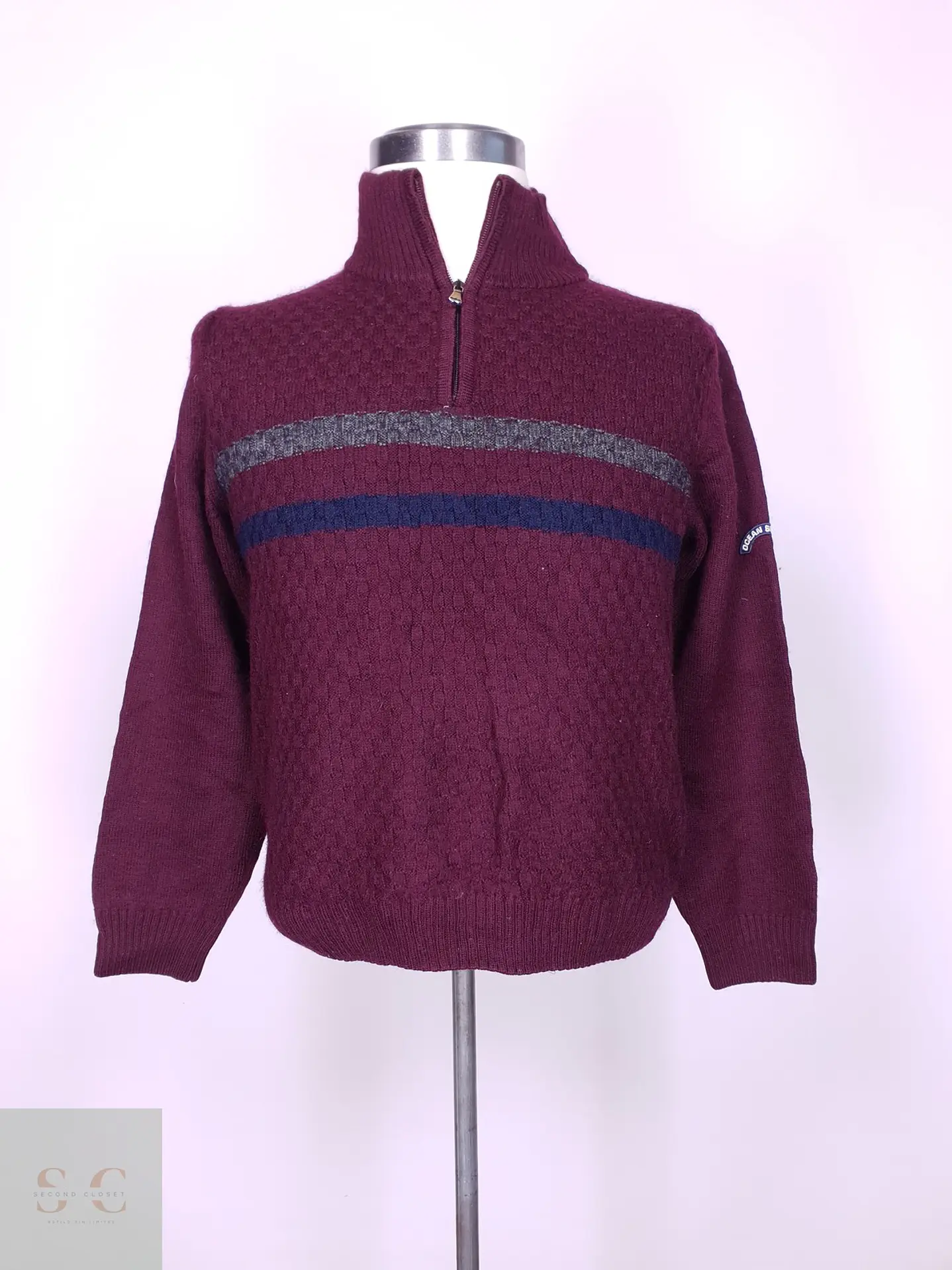 Suéter de Punto con Media Cremallera Ocean Sport Made in Italy Talla L 2