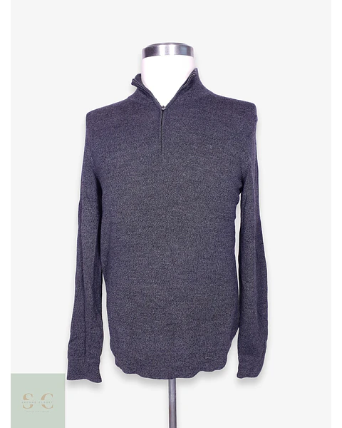 Suéter de Lana Merino Extra Fina con Medio Cierre Calvin Klein Talla ML