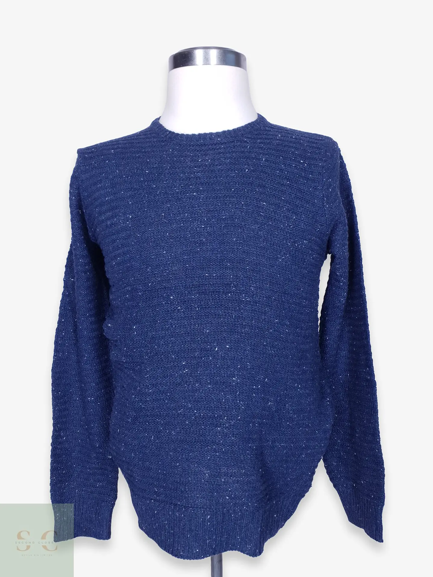 Suéter Texturizado Cuello Redondo Azul Jaspeado Alcott Talla SM 1
