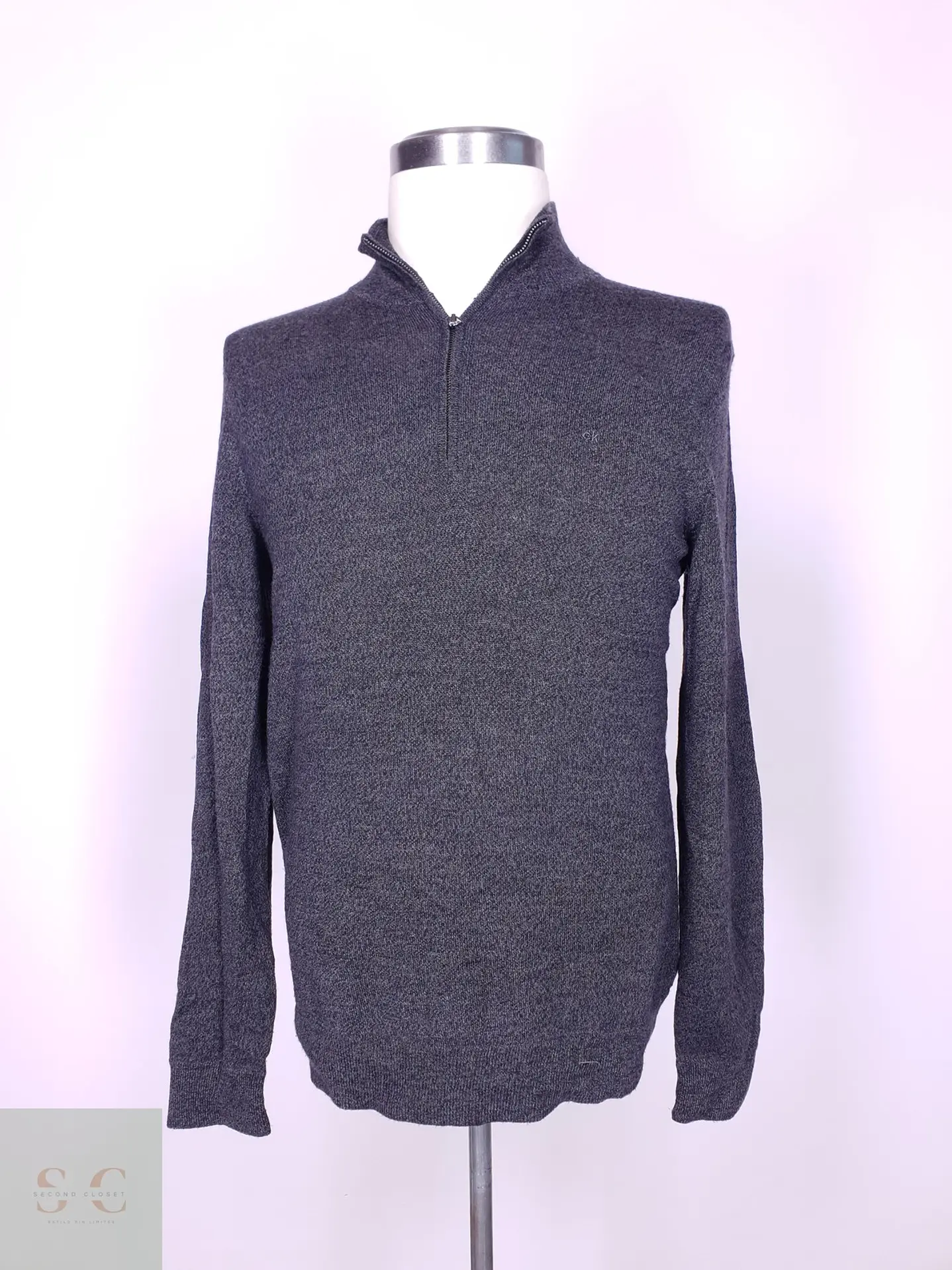 Suéter de Lana Merino Extra Fina con Medio Cierre Calvin Klein Talla ML 2