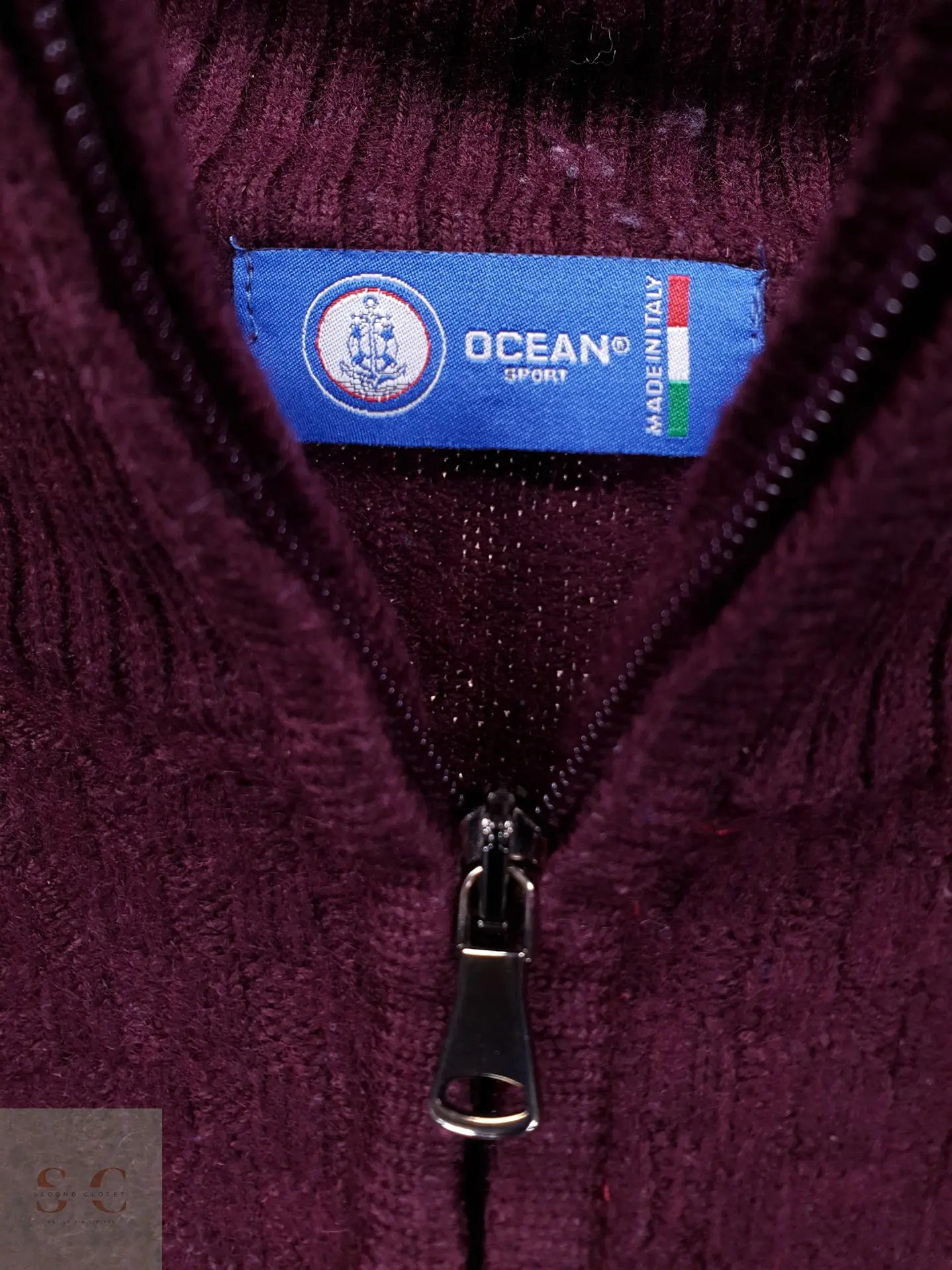 Suéter de Punto con Media Cremallera Ocean Sport Made in Italy Talla L 3
